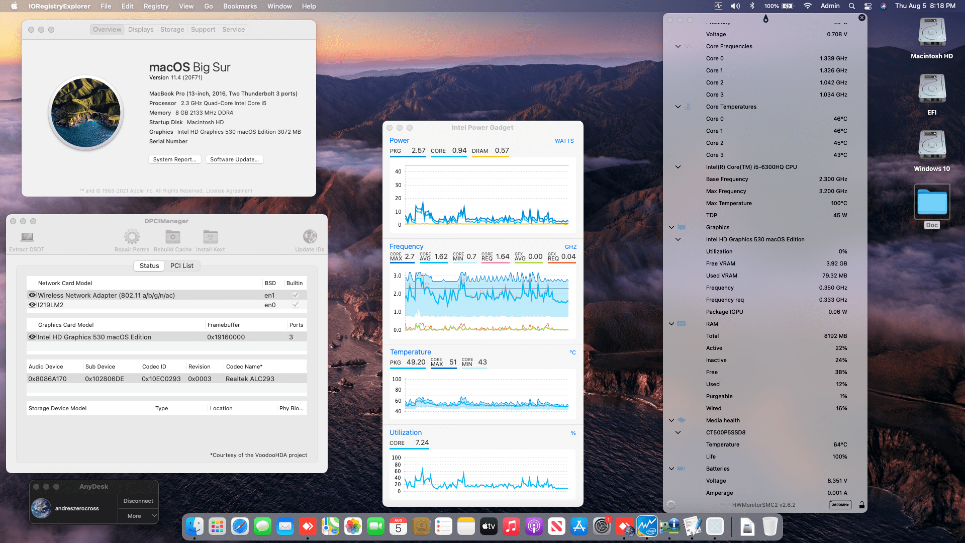 Success Hackintosh macOS Big Sur 11.4 Build 20F71 in Dell Latitude E5470